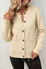 Cable Knit Patch Pocket Cardigans