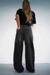 Jean tendance taille basse effet usé ombré