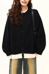 Cardigan deux pièces uni style rétro américain