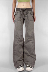 Jeans cargo taille basse style streetwear