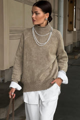 Pull en maille fine et élégante haut de gamme