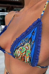 Chic Floral String Two Piece Bikini Set