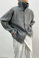 Ribbed Single Breasted Cardigan