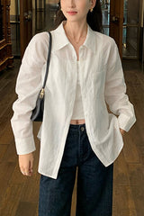 Linen Slim Fit Casual Blouse