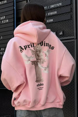 Sweat à capuche zippé ample avec imprimé au dos Sweet &amp; Spicy