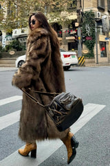 Manteau épais et chaud oversize en fausse fourrure de renard Spicy Girl