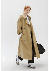 Trench-coat kaki croisé