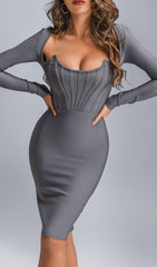Robe bandage midi corset VENETIA 