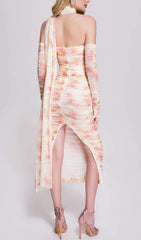 Robe midi en maille froncée Sharla 