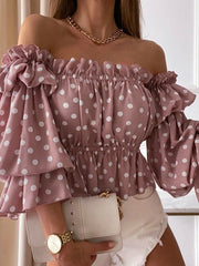 Chemise plissée asymétrique à une épaule 