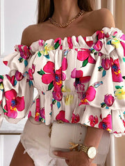 Chemise plissée asymétrique à une épaule 