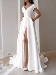 Robe longue portefeuille unie élégante 
