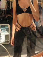 Pantalon slim décontracté à jambes larges 