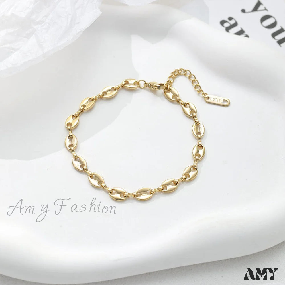 Retro Style Hollow Hot Circle Chain Necklace Gold Bracelet