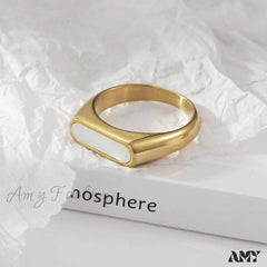 Retro Style Stainless Steel Colorful Opal Rings