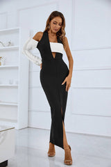 Robe bandage maxi Evie à une manche