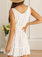 Robe décontractée sans manches à taille élastique 