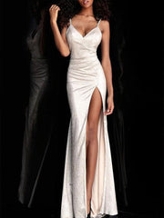 Robe de soirée élégante à bretelles 