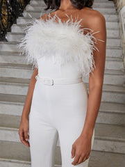 Combinaison bustier à plumes 