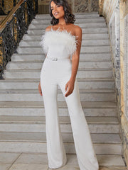 Combinaison bustier à plumes 