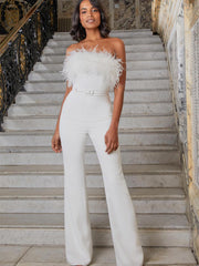 Combinaison bustier à plumes 