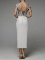 Robe élégante dos nu à la taille 