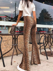 Pantalon léopard taille haute 