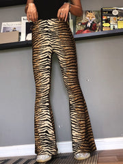 Pantalon léopard taille haute 
