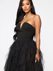 Robe de soirée trapèze à bustier en maille Temperament 