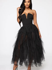 Robe de soirée trapèze à bustier en maille Temperament 