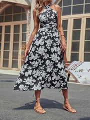 Robe imprimée dos nu 
