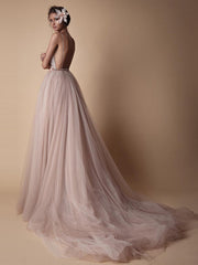 Robe de demoiselle d'honneur féerique à bretelles, robe de mariée 