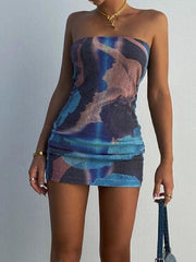 Robe bustier imprimée cintrée