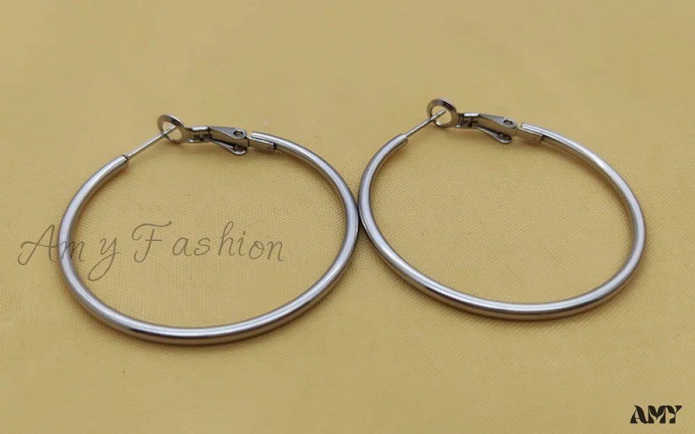 Wholesale Stainless Steel Multiple Sizes Hoop Earrings 30Mm Titanium