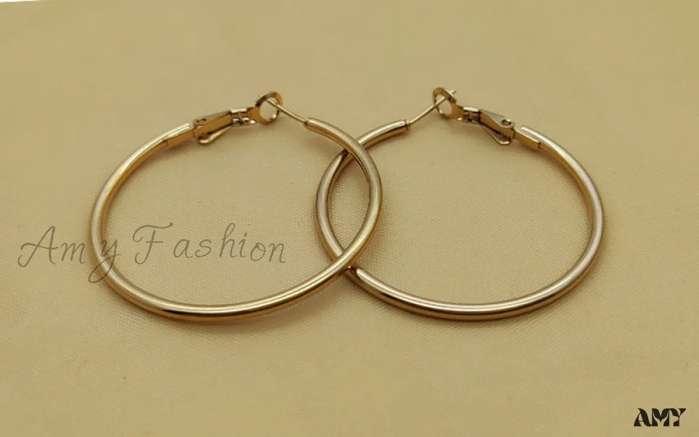 Wholesale Stainless Steel Multiple Sizes Hoop Earrings 70Mm Gold