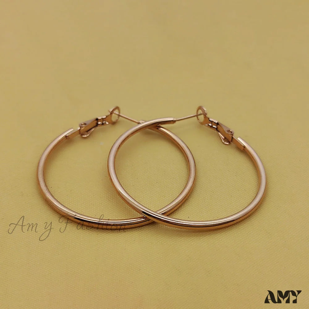 Wholesale Stainless Steel Multiple Sizes Hoop Earrings 70Mm Rose Gold