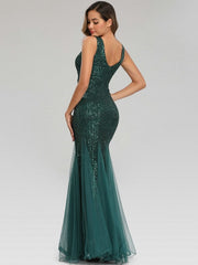 Robe de soirée en gaze à paillettes 